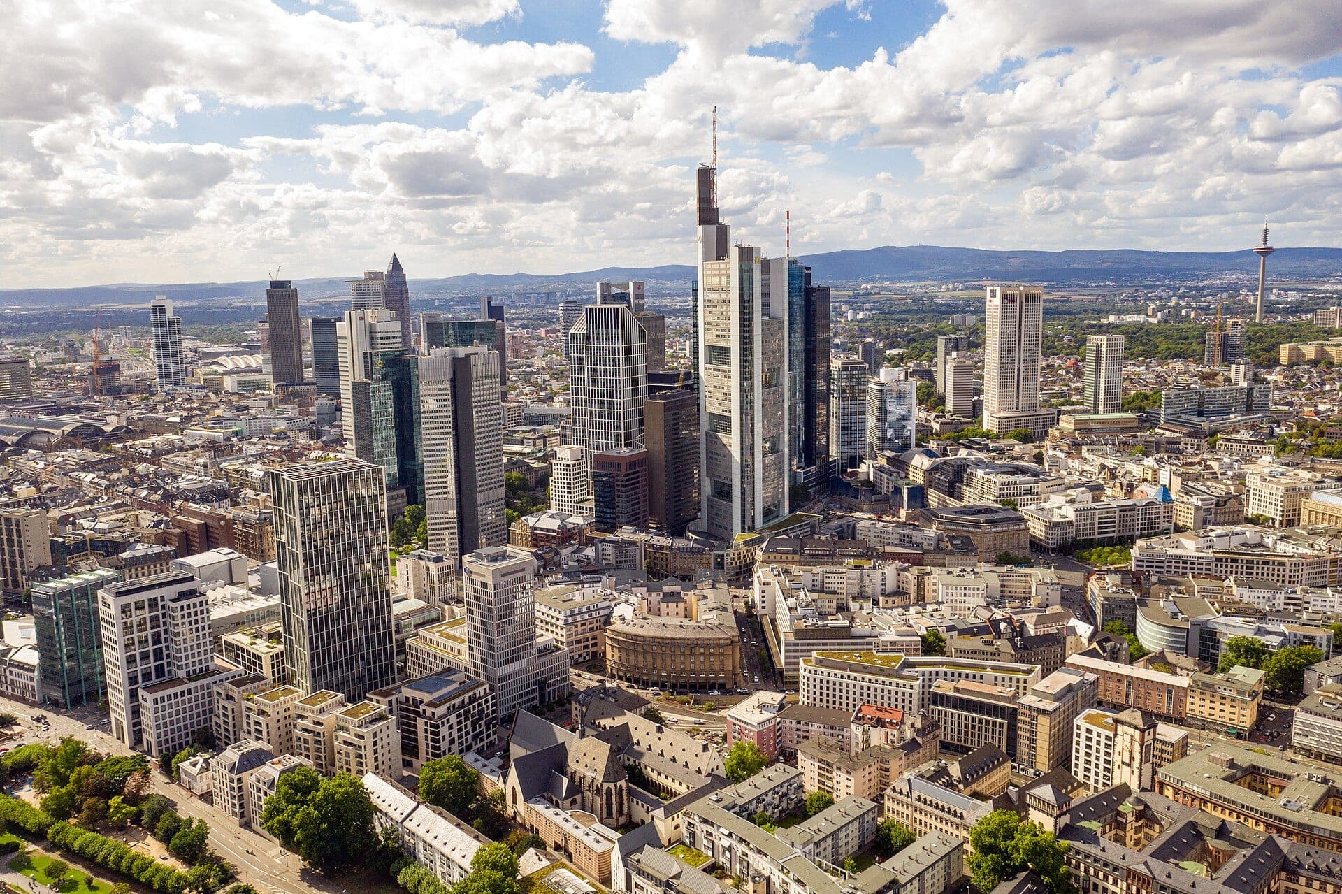 The high-rise banking district of Frankfurt