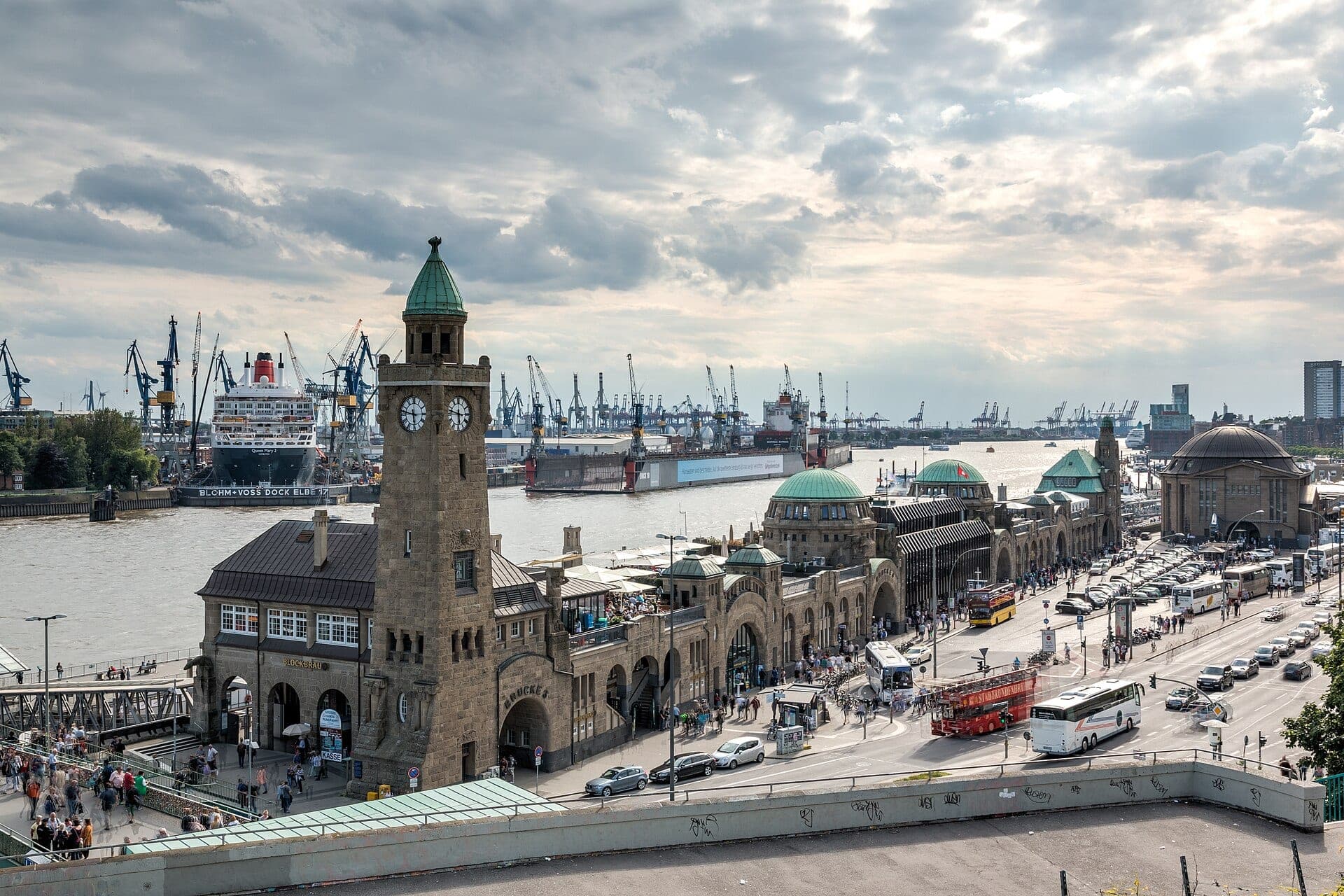 The Landungsbrücken piers in Hamburg
