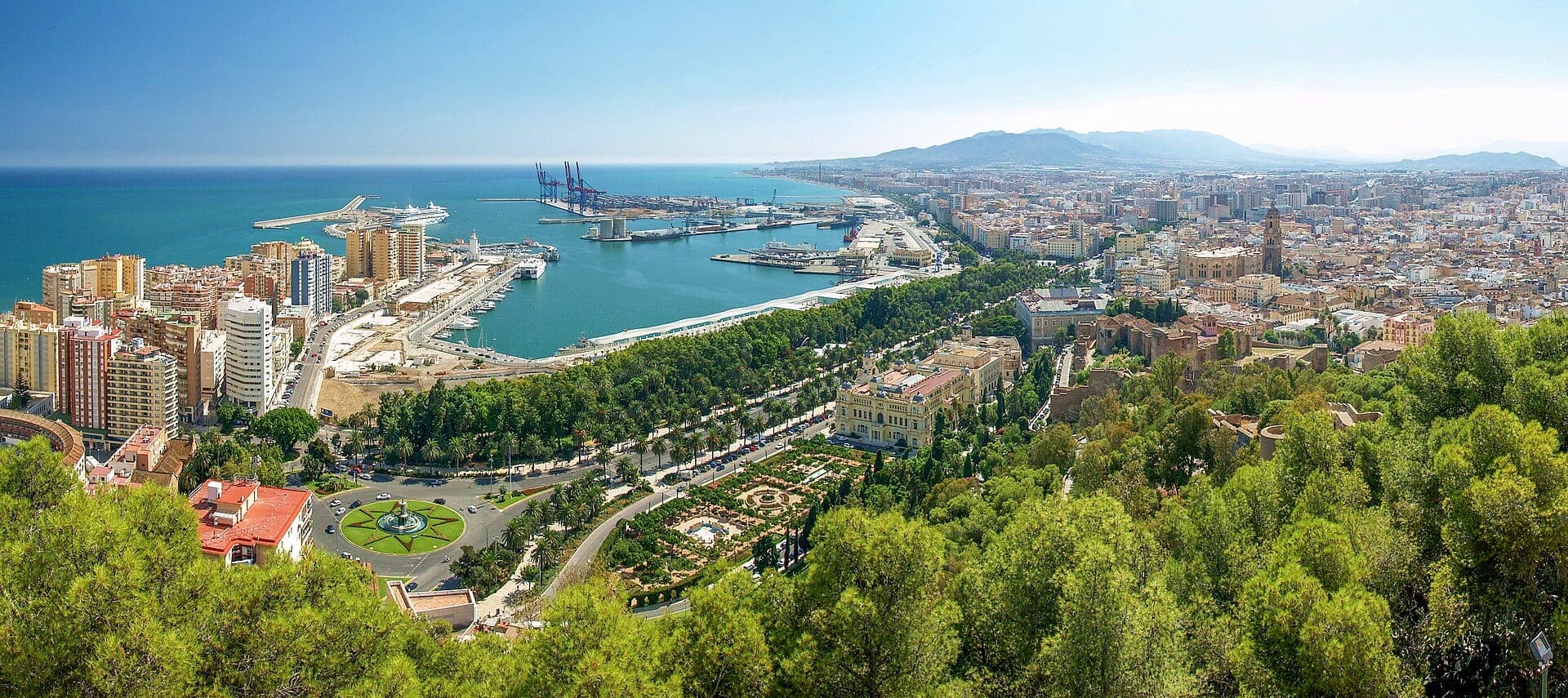 Málaga seen from the Gibralfaro castle