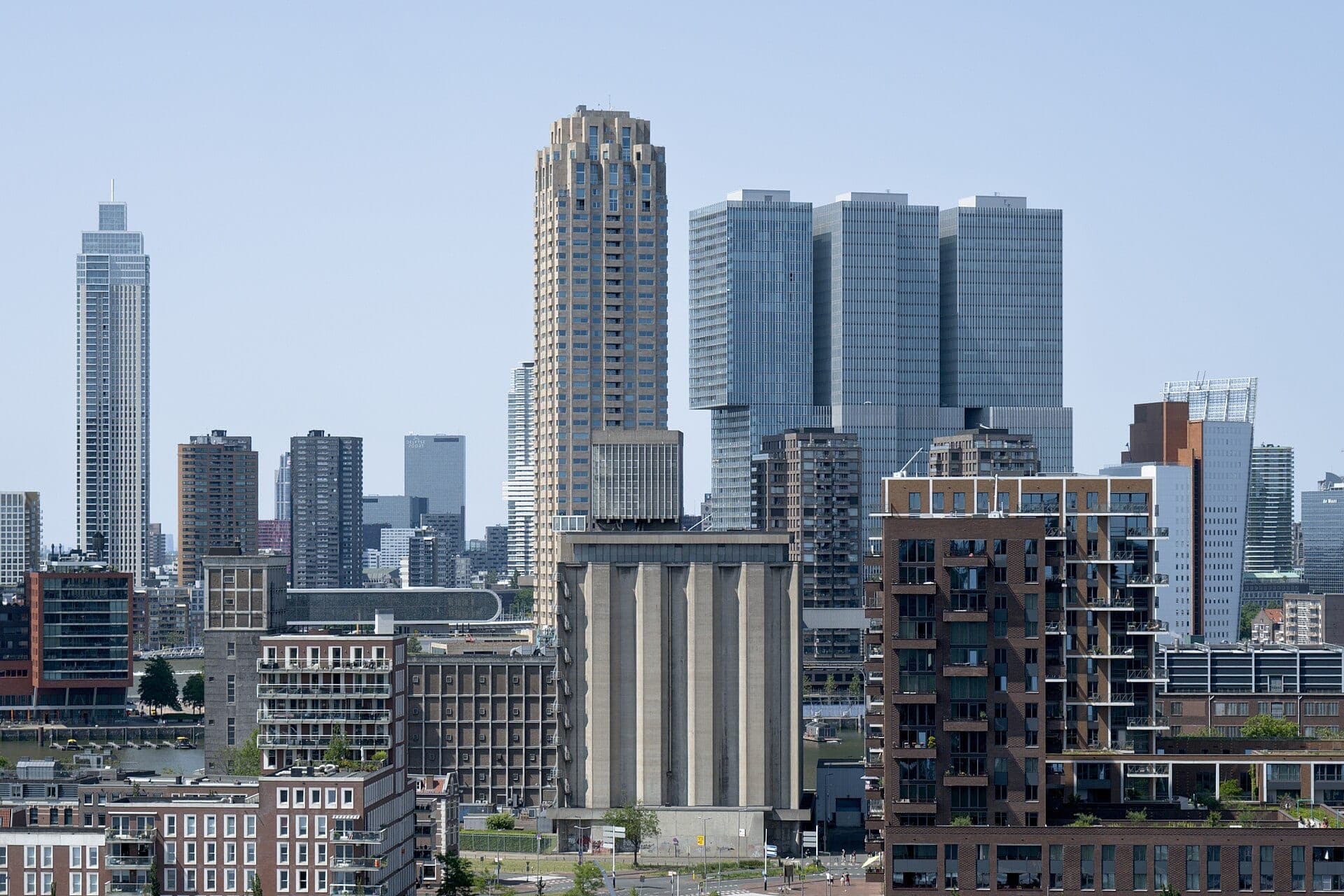 Rotterdam skyline seen across the water