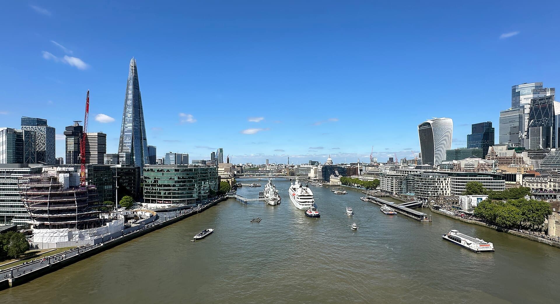 The River Thames seen from Tower Bridge in London